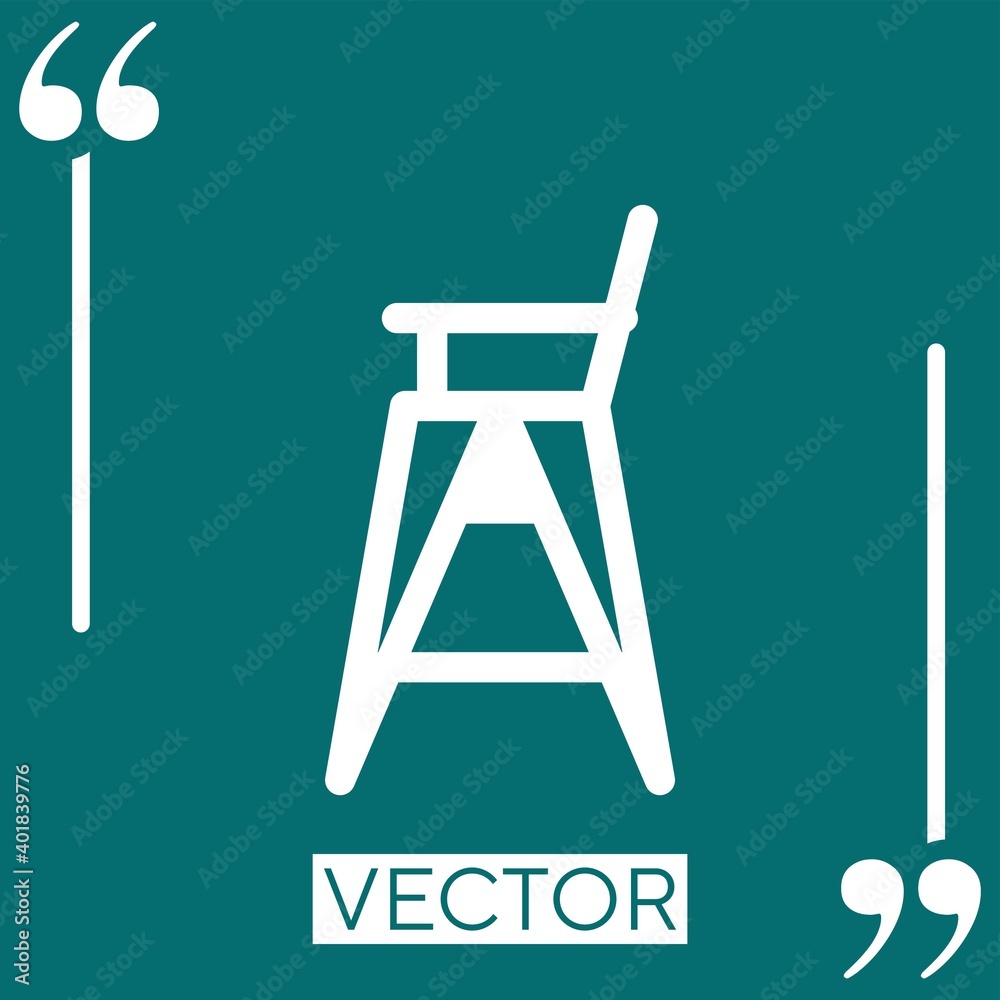baby chair vector icon Linear icon. Editable stroke line baby chair vector icon Linear icon. Editable stroke line