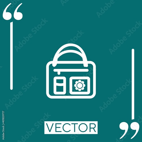 baby bag with flower design vector icon Linear icon. Editable stroke line