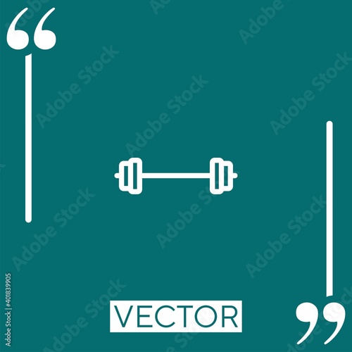barbell vector icon Linear icon. Editable stroked line