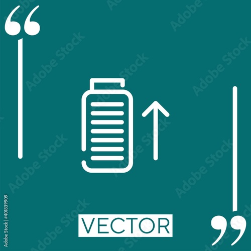 battery charging vector icon Linear icon. Editable stroked line