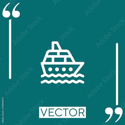 ship vector icon Linear icon. Editable stroked line