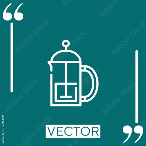 french press vector icon Linear icon. Editable stroke line