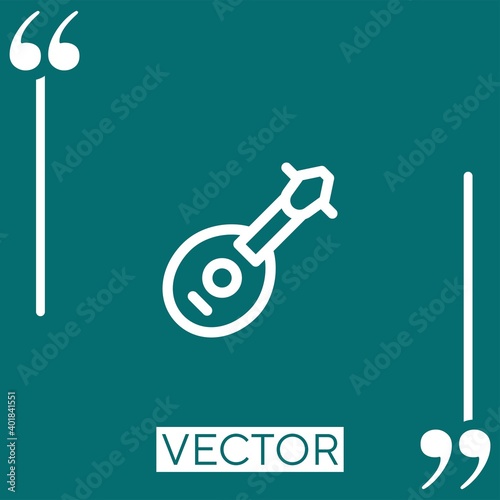 mandolin vector icon Linear icon. Editable stroked line