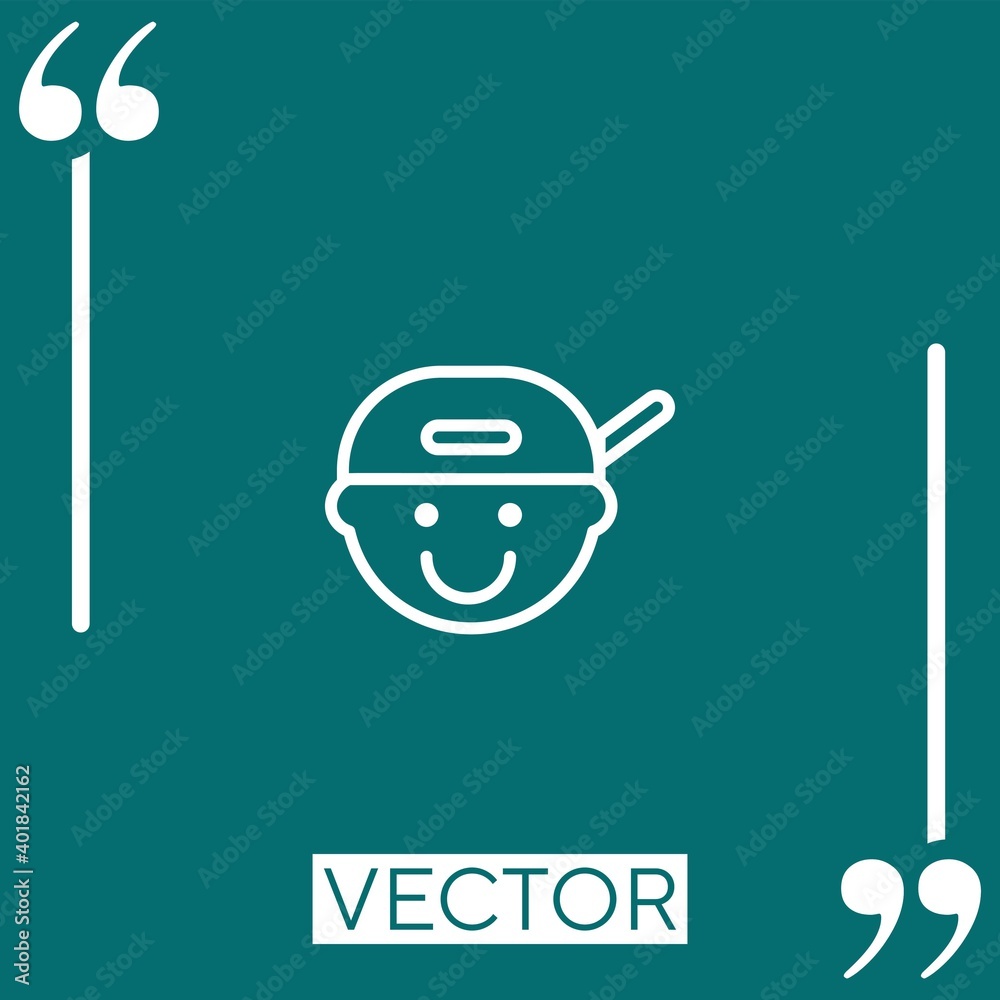rapper vector icon Linear icon. Editable stroke line