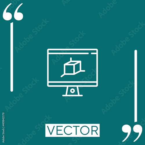 d vector icon Linear icon. Editable stroked line