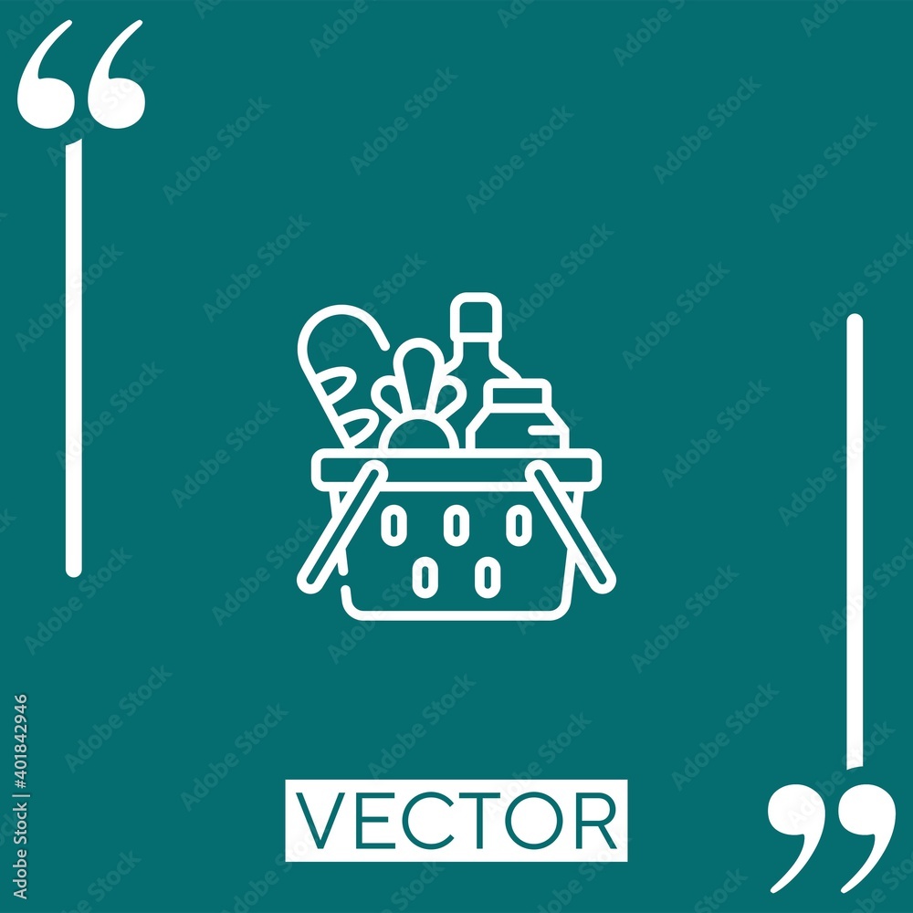 Obraz premium groceries vector icon Linear icon. Editable stroked line