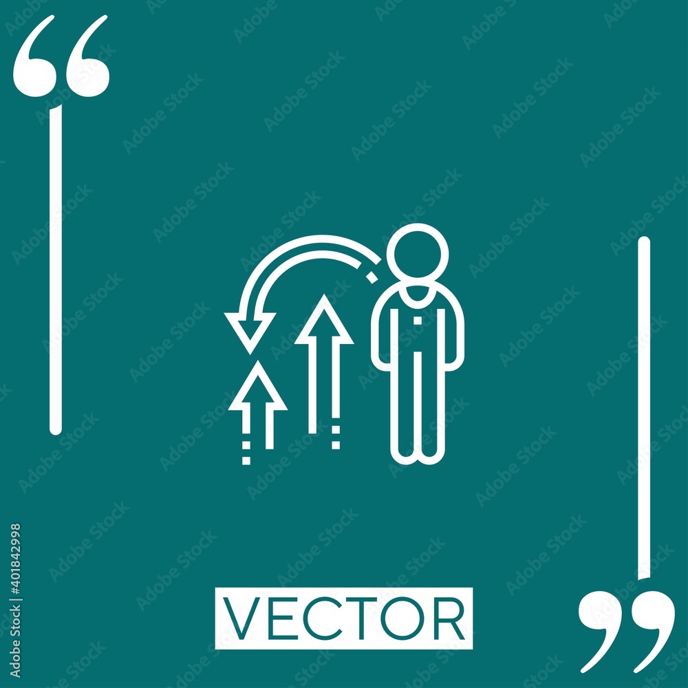 increment vector icon Linear icon. Editable stroked line