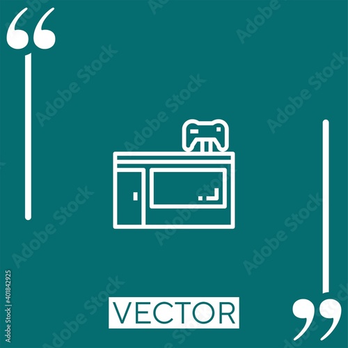game center vector icon Linear icon. Editable stroked line