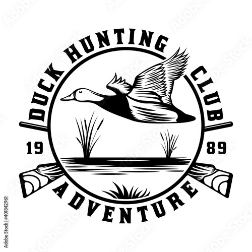 Duck hunting wild emblem badge