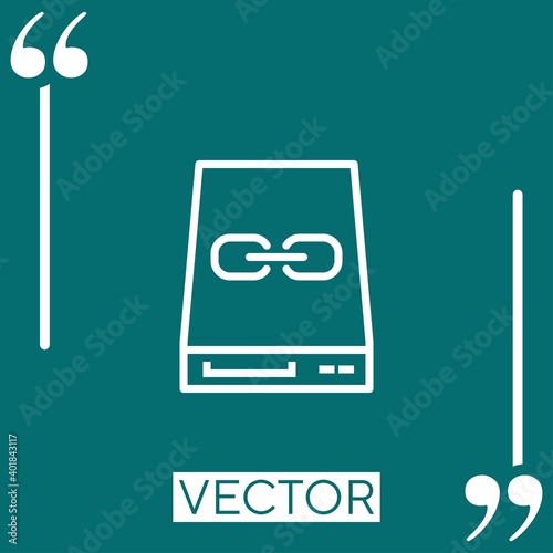 slave hard drive Linear icon. Editable stroke line