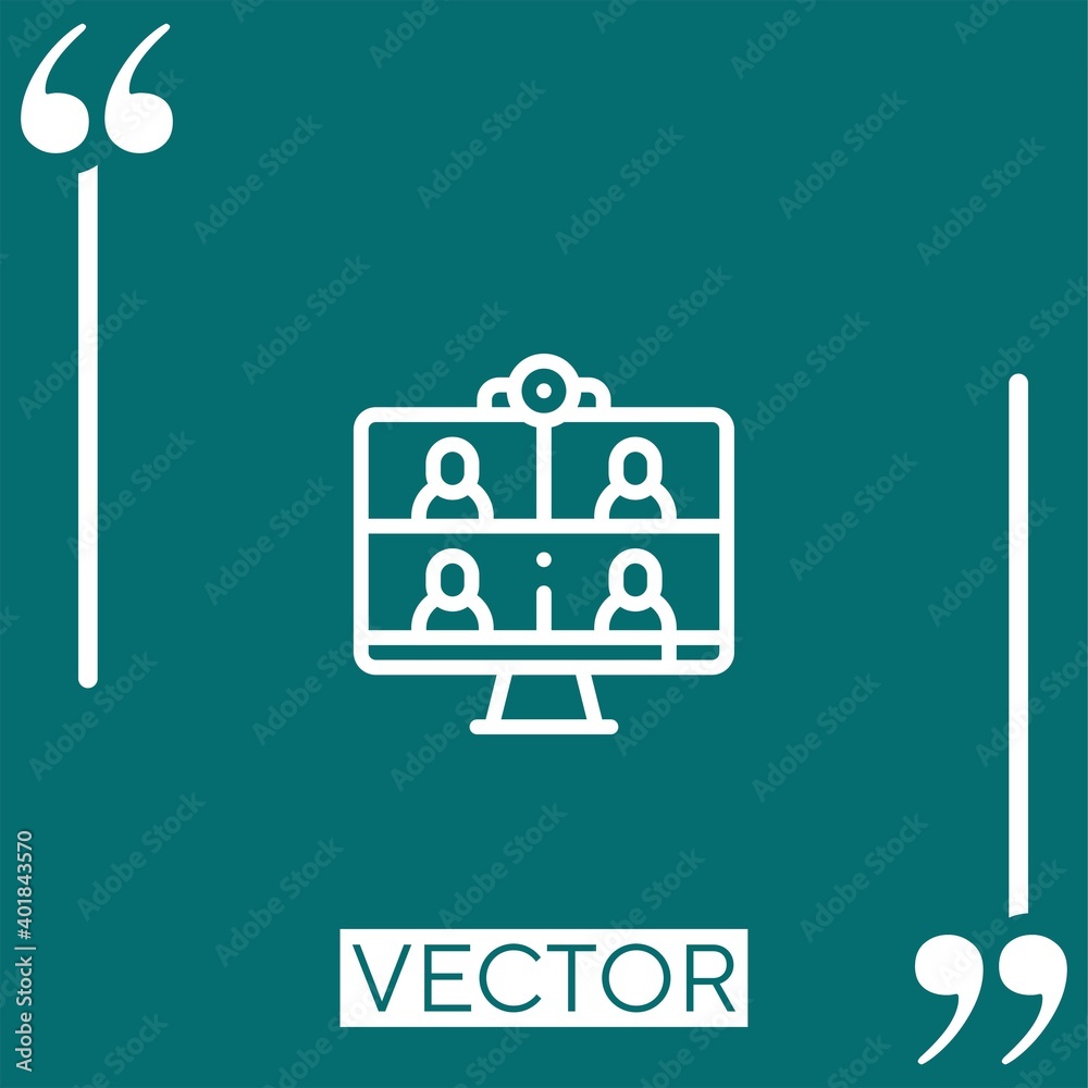 meeting vector icon Linear icon. Editable stroked line
