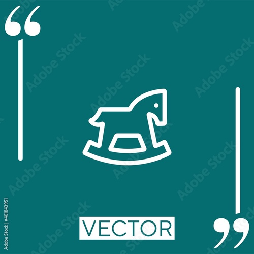 toy horse rocking chair outline vector icon Linear icon. Editable stroke line