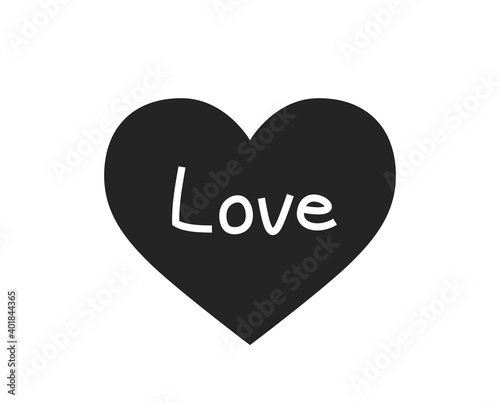 heart with the inscription love. love heart icon. valentine day and love symbol. isolated vector image