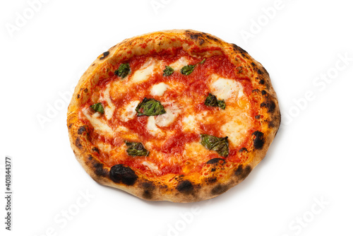 Pizza margherita napoletana verace con mozzarella di bufala, pomodoro e basilico, Cibo Italiano