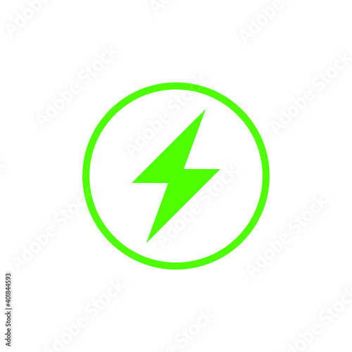 Free Download green lightning icon on white background, vector illustration - GFXLoad