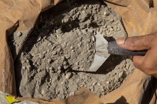 Concrete mixer on pointing trowel 