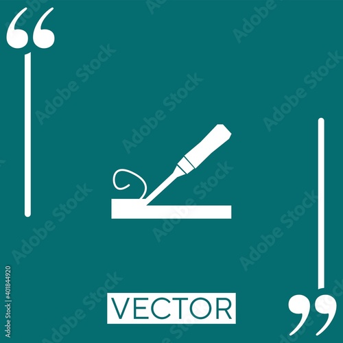 wood chisel used to carve wood vector icon Linear icon. Editable stroke line