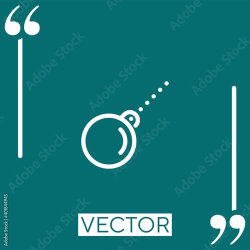 wrecking ball vector icon Linear icon. Editable stroke line