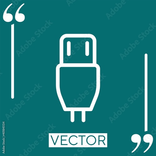 usb cable Linear icon. Editable stroke line