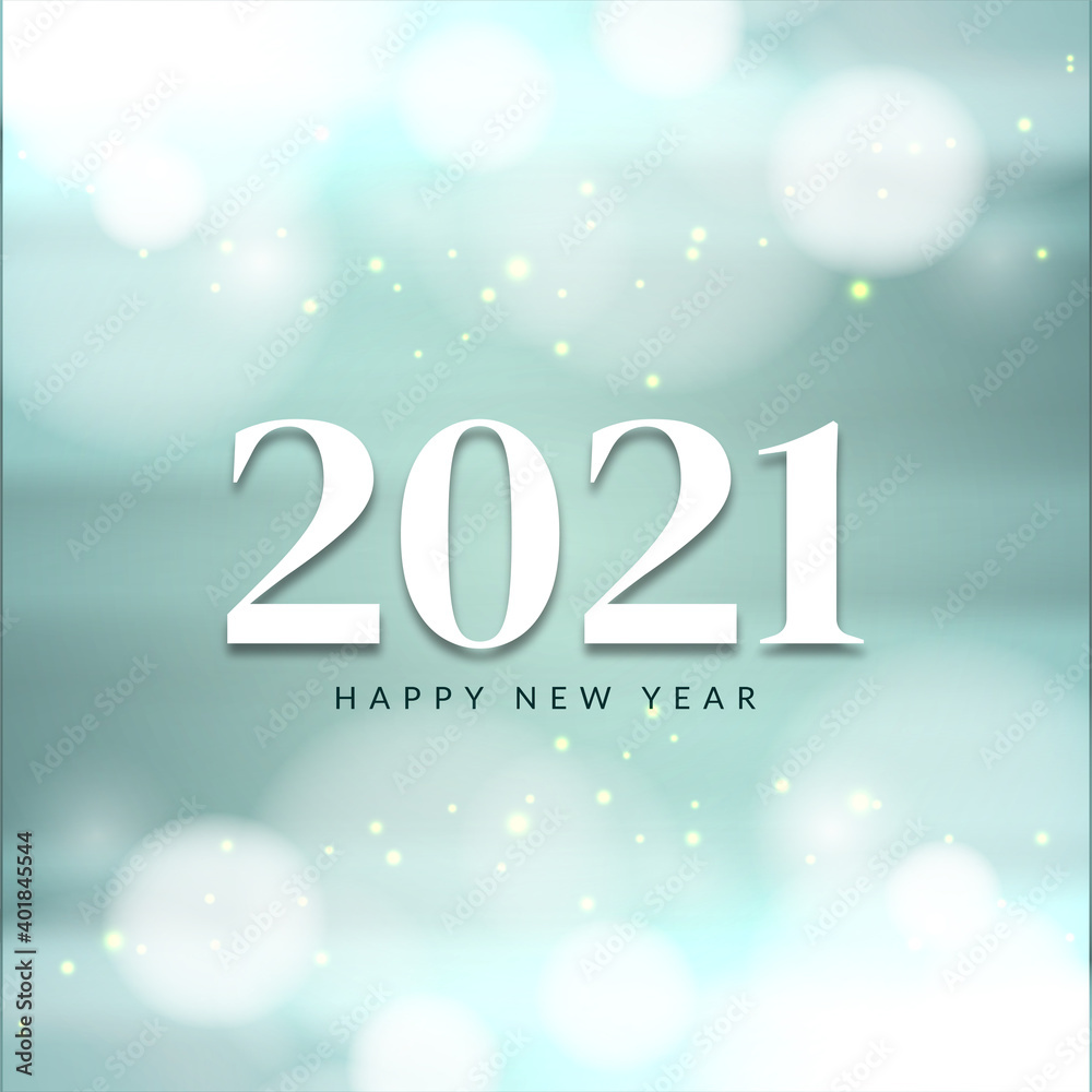 Soft glossy Happy new year 2021 bright background - obrazy, fototapety, plakaty 