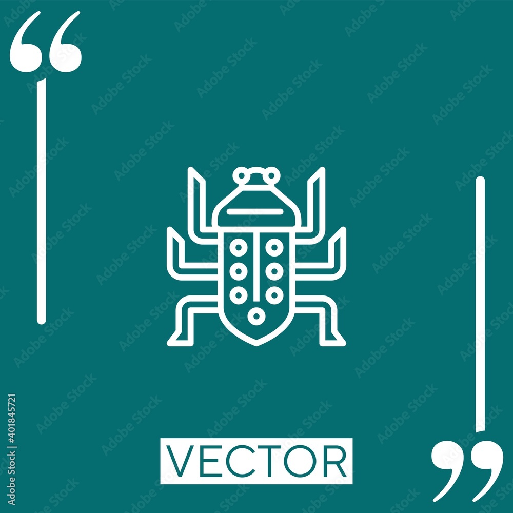 bug vector icon Linear icon. Editable stroked line bug vector icon Linear icon. Editable stroked line