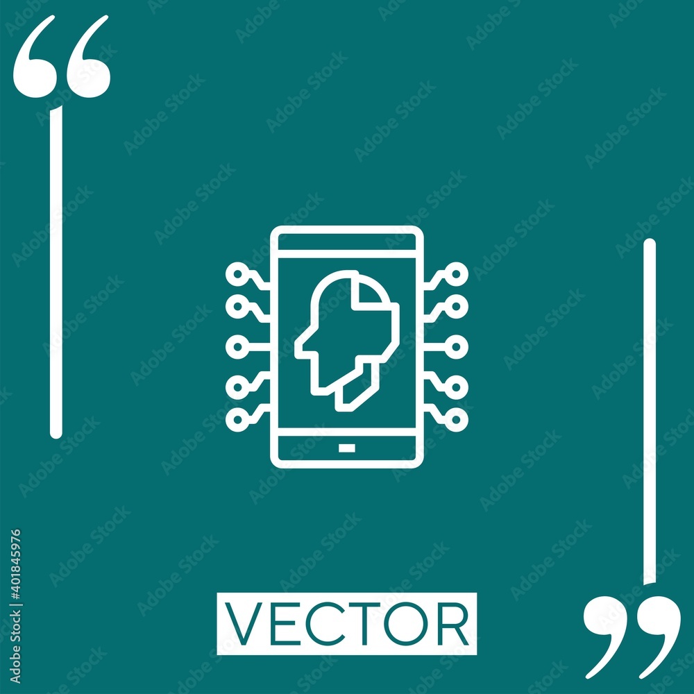 mobile vector icon Linear icon. Editable stroked line mobile vector icon Linear icon. Editable stroked line