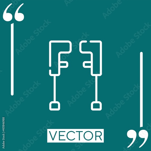 crutches vector icon Linear icon. Editable stroked line