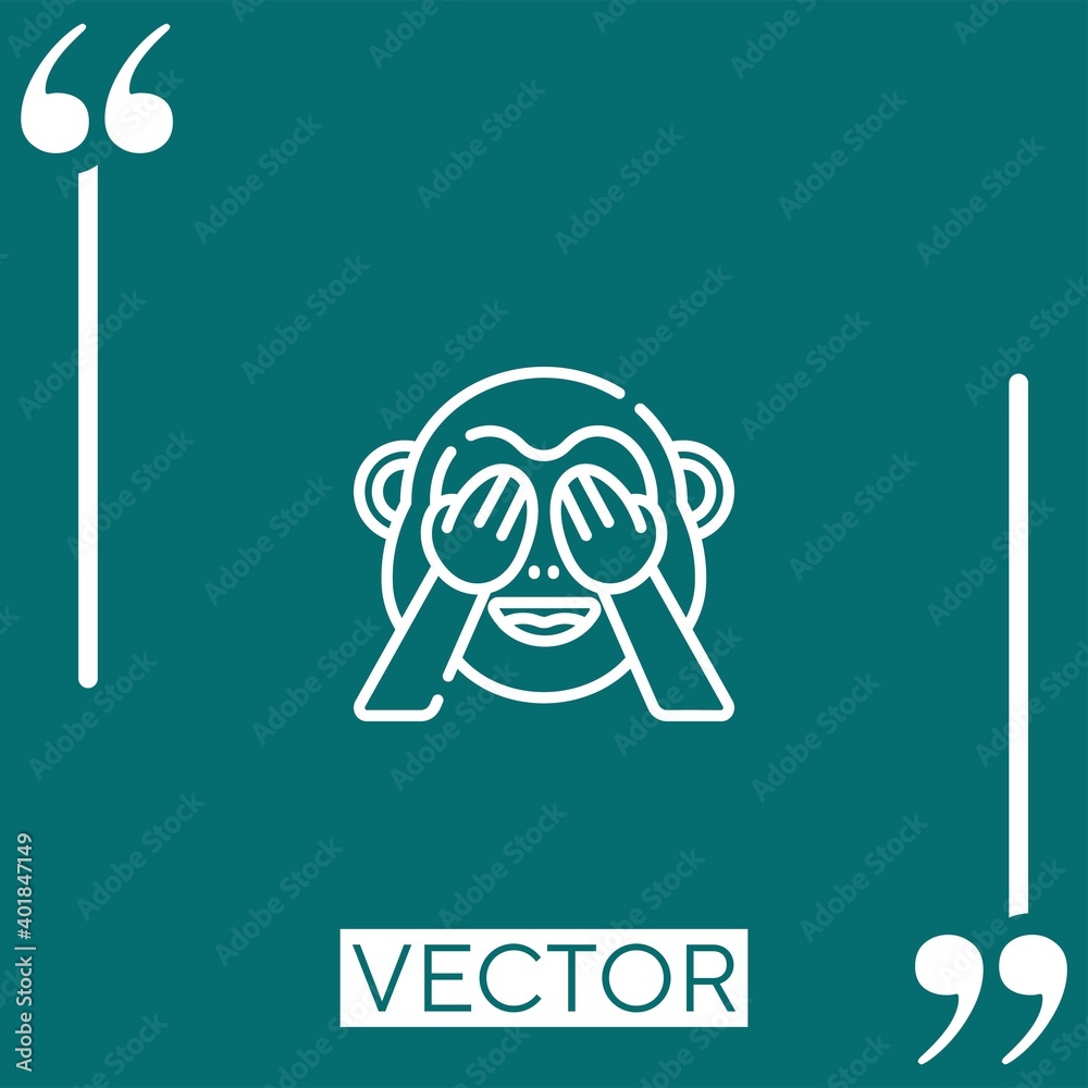 monkey vector icon Linear icon. Editable stroked line monkey vector icon Linear icon. Editable stroked line