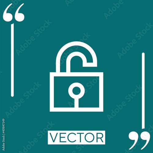 unlocked vector icon Linear icon. Editable stroked line