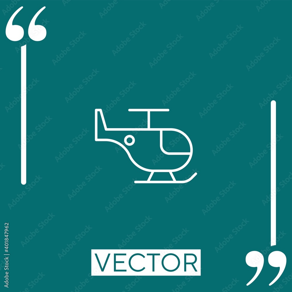 helicopter vector icon Linear icon. Editable stroked line