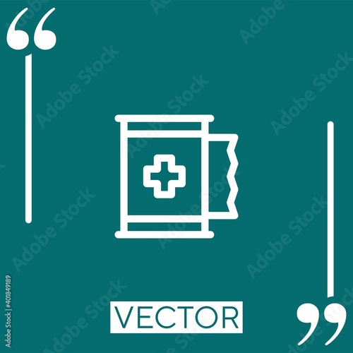 surgical tape vector icon Linear icon. Editable stroked line
