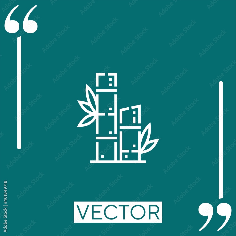 bamboo vector icon Linear icon. Editable stroked line