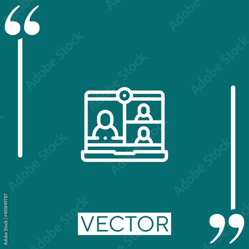 conference vector icon Linear icon. Editable stroked line