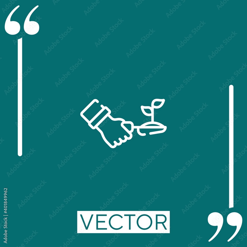 planting vector icon Linear icon. Editable stroked line