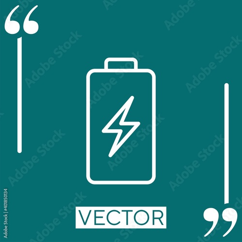 battery charge vector icon Linear icon. Editable stroked line