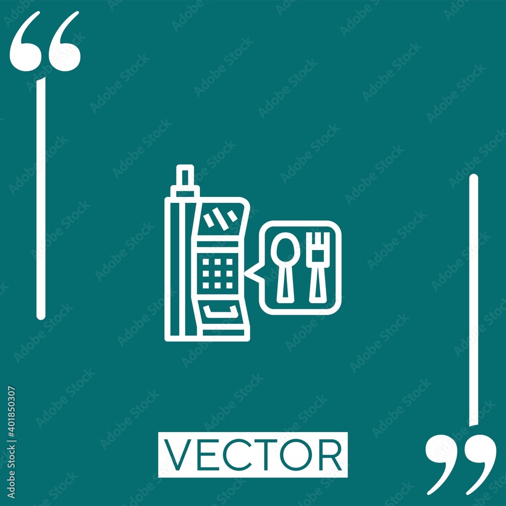 order food vector icon Linear icon. Editable stroked line order food vector icon Linear icon. Editable stroked line