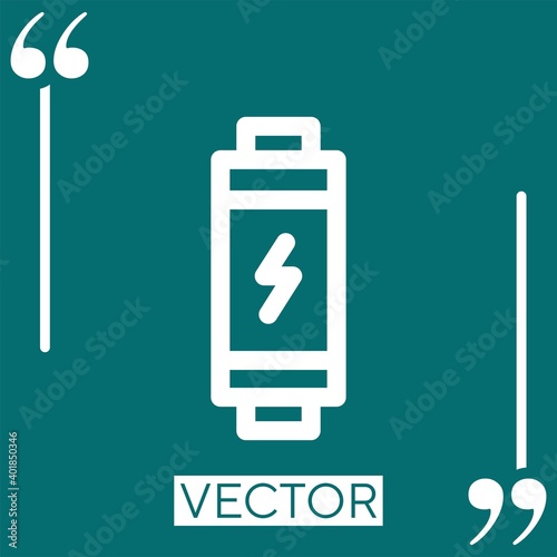 rechargeable battery vector icon Linear icon. Editable stroked line