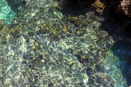 Fototapeta Naklejka Na Ścianę i Meble -  Crystal clear water, Mediterranean sea, Algar Seco, Algarve
