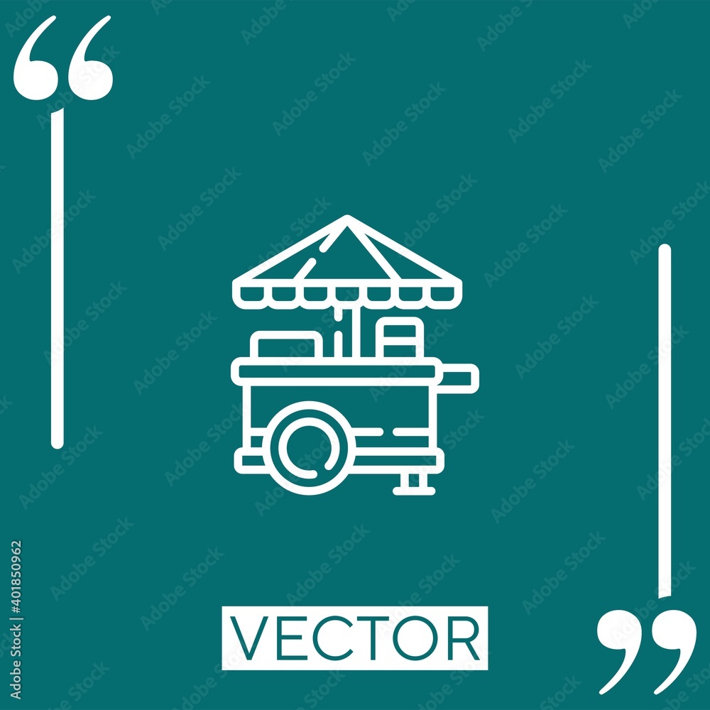 food cart vector icon Linear icon. Editable stroked line