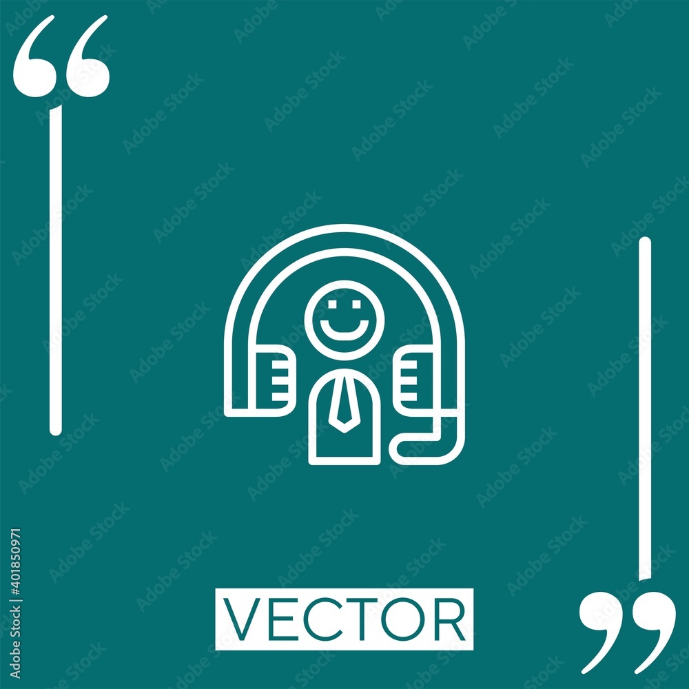 headphone vector icon Linear icon. Editable stroked line headphone vector icon Linear icon. Editable stroked line