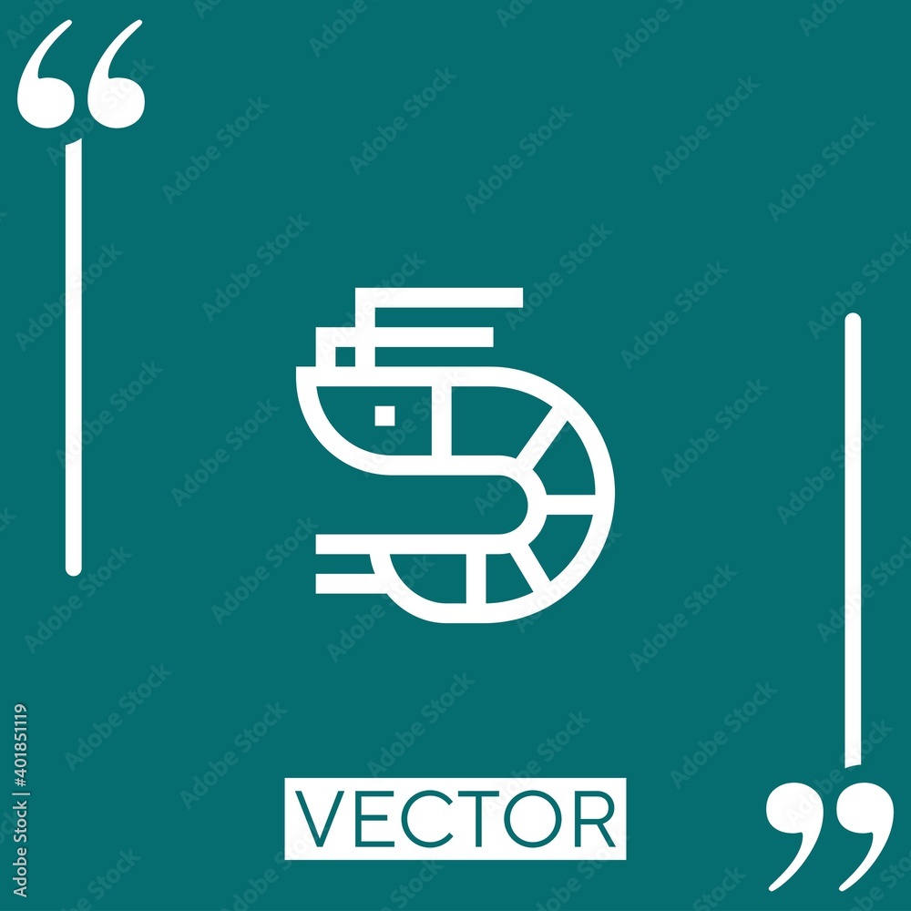 Shrimp vector icon Linear icon. Editable stroked line