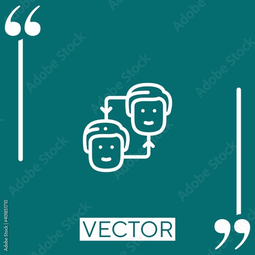 cloning vector icon Linear icon. Editable stroked line