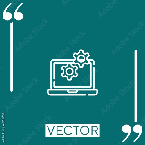 data management vector icon Linear icon. Editable stroked line