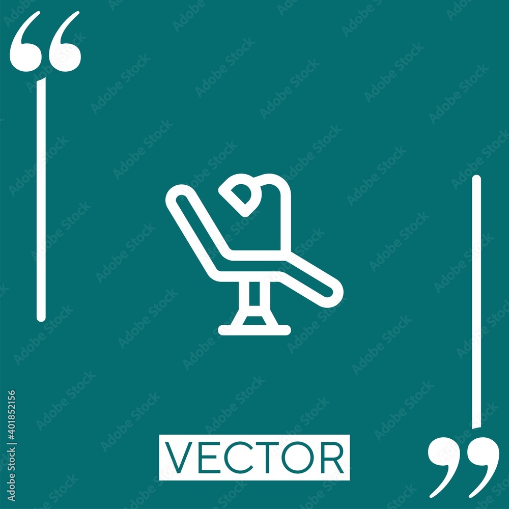 dentist chair vector icon Linear icon. Editable stroked line dentist chair vector icon Linear icon. Editable stroked line