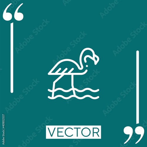 flamingo vector icon Linear icon. Editable stroked line