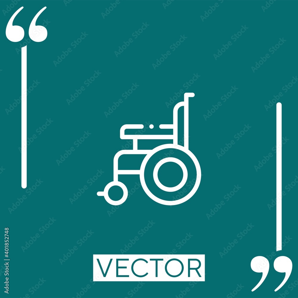 wheelchair vector icon Linear icon. Editable stroked line wheelchair vector icon Linear icon. Editable stroked line