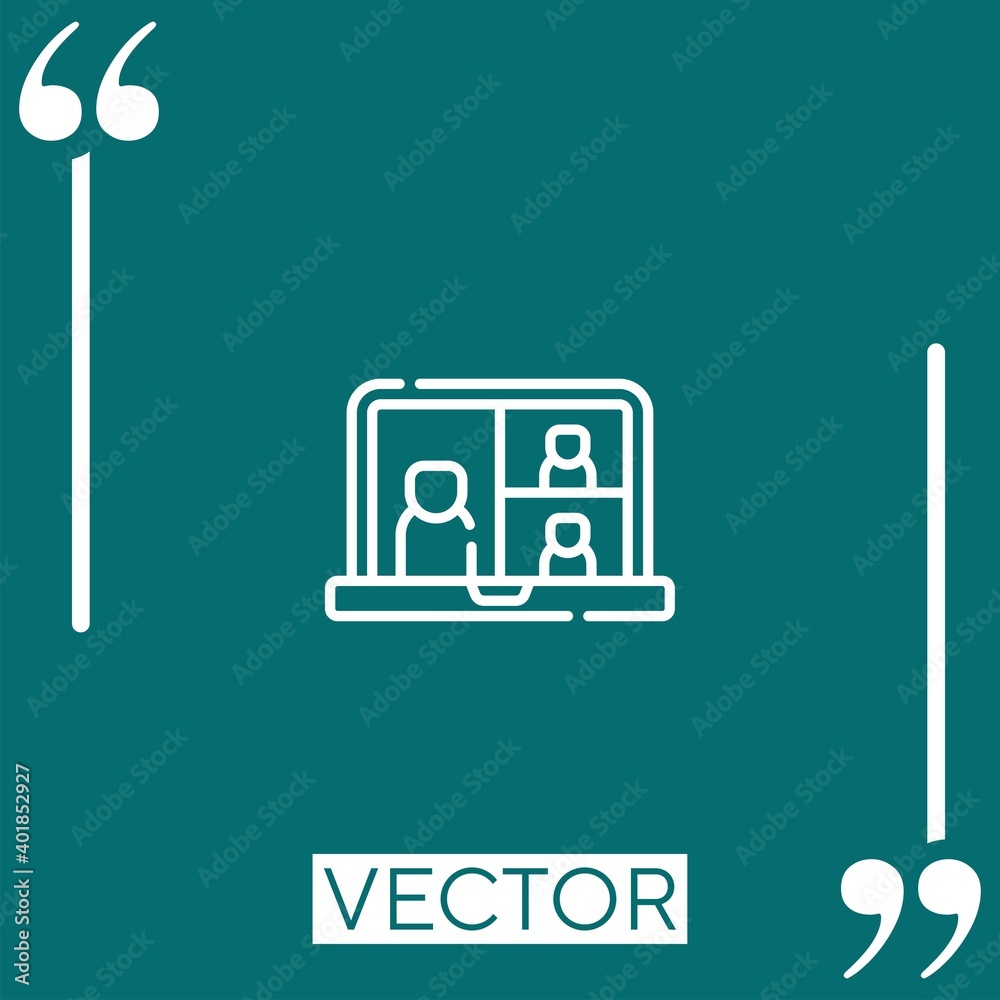 online meeting vector icon Linear icon. Editable stroked line online meeting vector icon Linear icon. Editable stroked line