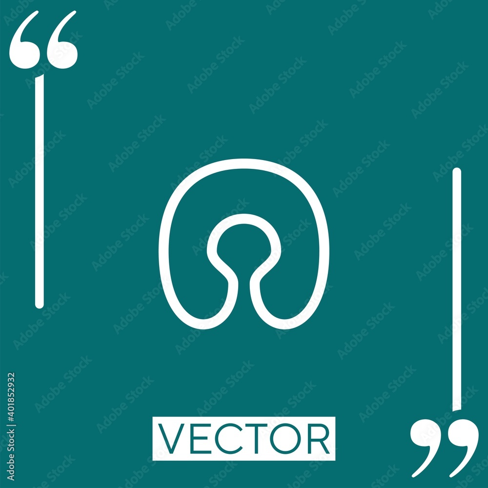 Fototapeta premium pillow vector icon Linear icon. Editable stroked line