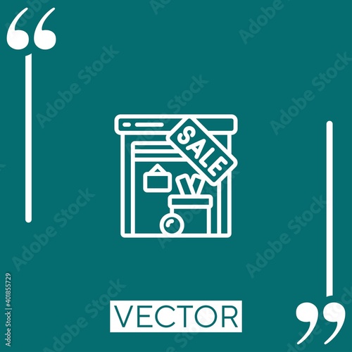 garage sale Linear icon. Editable stroke line