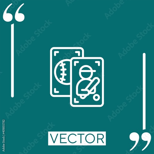 baseball card Linear icon. Editable stroke line